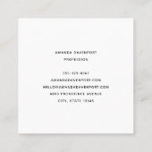 Cute Fox in a Red Scarf Autumn Image Quadratische Visitenkarte (Rückseite)