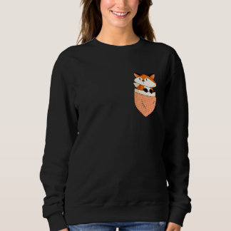 Cute Fox Inside A Pocket Canidae Omnivorous Fox Sweatshirt