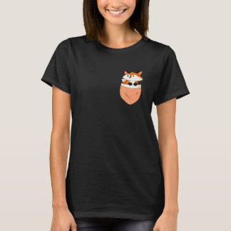 Cute Fox Inside A Pocket Canidae Omnivorous Fox T-Shirt