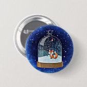 Cute fox inside a snow globe button (Vorne & Hinten)