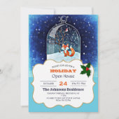 Cute fox inside a snow globe einladung (Vorderseite)