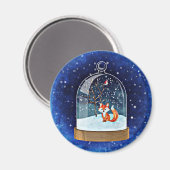Cute fox inside a snow globe magnet (Vorderseite/Rückseite)