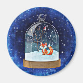 Cute fox inside a snow globe magnet (Vorne)