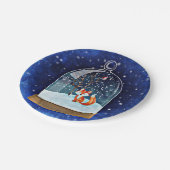 Cute fox inside a snow globe pappteller (Schrägansicht)