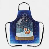 Cute fox inside a snow globe schürze (Vorderseite)