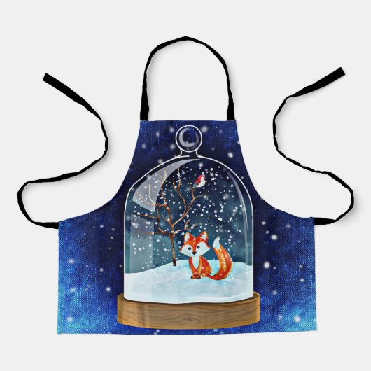 Cute fox inside a snow globe schürze (Vorderseite)