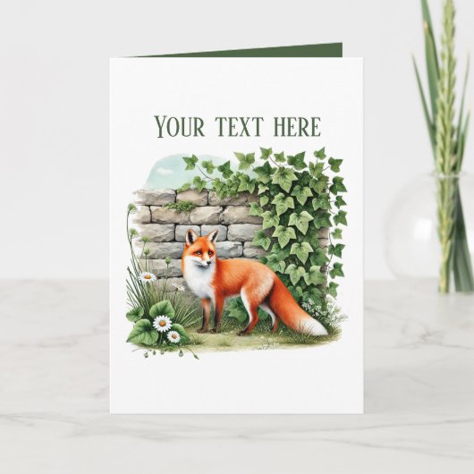 Cute fox lovers add text  karte (Vorderseite)