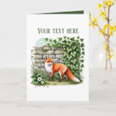 Cute fox lovers add text  karte (Gelbe Blume)