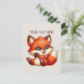 Cute fox lovers customizable  postkarte (Stehend Vorderseite)