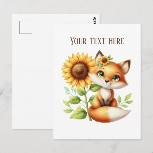 Cute fox lovers customizable postkarte (Vorne/Hinten)
