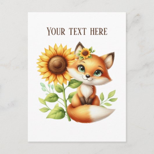 Cute fox lovers customizable  postkarte (Vorderseite)