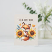 Cute fox lovers customizable postkarte (Stehend Vorderseite)