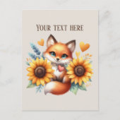 Cute fox lovers customizable postkarte (Vorderseite)