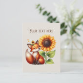 Cute fox lovers customizable postkarte (Stehend Vorderseite)
