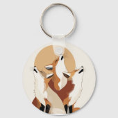 Cute Fox Pack Aesthetic Key Holder Schlüsselanhänger (Rückseite)