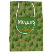 Cute Fox Personalized Name  Mittlere Geschenktüte (Vorderseite)