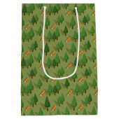 Cute Fox Personalized Name  Mittlere Geschenktüte (Rückseite)