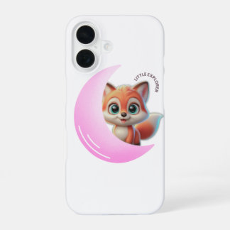 Cute Fox Pink Moon Case – Aesthetic Kawaii  iPhone 16 Hülle