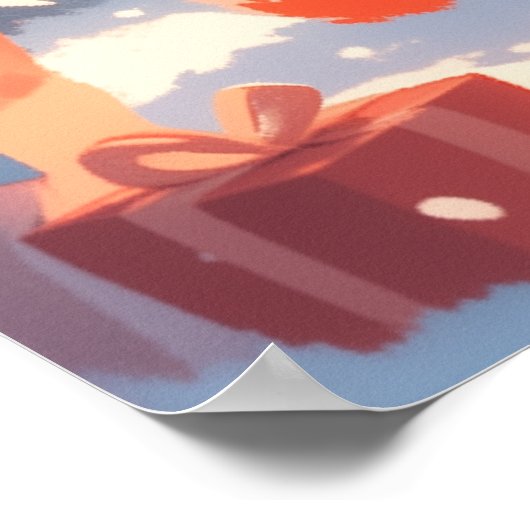 Cute Fox Playing Violin Poster (Ecke)