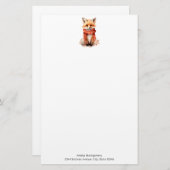 Cute Fox Pup in a Red Scarf Briefpapier (Vorne/Hinten)