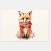 Cute Fox Pup in a Red Scarf Geschenkpapier Set (Vorderseite)