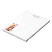 Cute Fox Pup in a Red Scarf Notizblock (Rotiert)