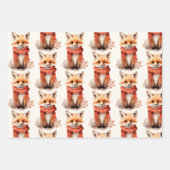 Cute Fox Pup in a Red Scarf Pattern Geschenkpapier Set (Vorderseite)