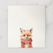 Cute Fox Pup in a Red Scarf Platzkarte (Außenseite Aufgefaltet)