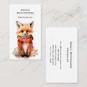 Cute Fox Pup in a Red Scarf Visitenkarte (Vorne/Hinten)