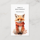 Cute Fox Pup in a Red Scarf Visitenkarte (Vorderseite)