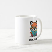 Cute Fox Reading Book Illustration Kaffeetasse (VorderseiteRechts)