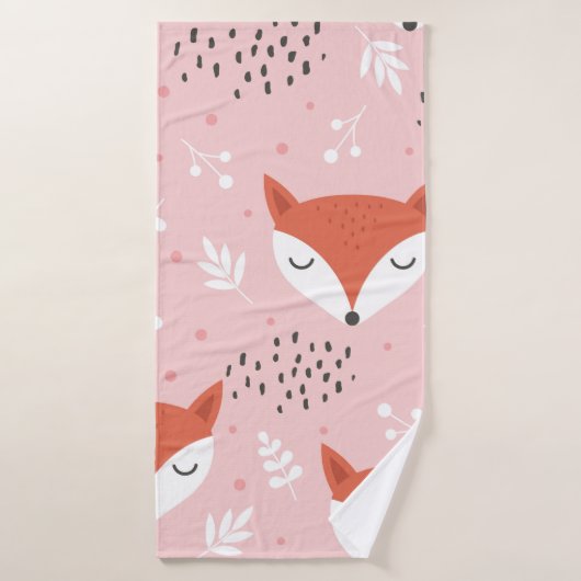 Cute fox seamless pattern, wolf hand drawn forest badehandtuch (Badehandtuch)