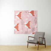 Cute fox seamless pattern, wolf hand drawn forest  wandteppich (Beispiel (Horizontal))