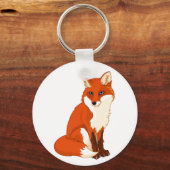 Cute Fox Sitting Keychain Schlüsselanhänger (Vorderseite)