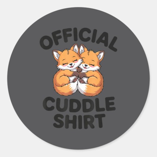 Cute Fox Snuggle Couple This Is My Cuddle  Runder Aufkleber (Vorderseite)