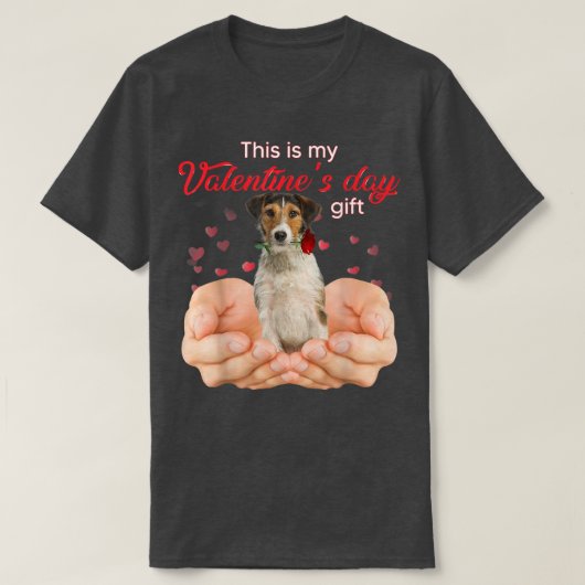 Cute Fox Terrier This Is My Valentine's Day Pajama T-Shirt (Design vorne)