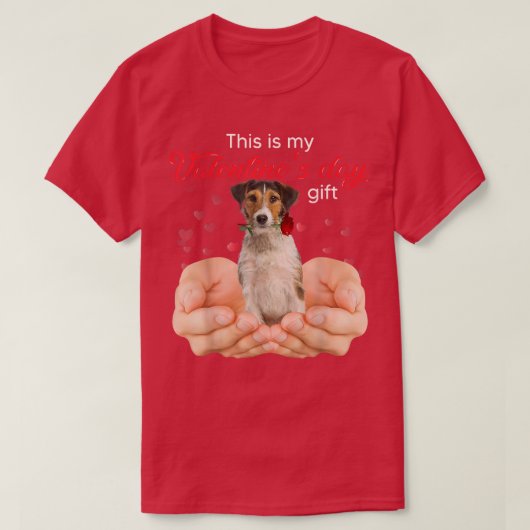 Cute Fox Terrier This Is My Valentine's Day Pajama T-Shirt (Design vorne)