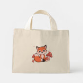 Cute Fox Tiny Tote Bag – Woodland Animal Canvas Mini Stoffbeutel (Rückseite)