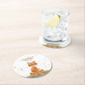 Cute Fox with Flower Crown Baby Shower Runder Pappuntersetzer (Vor Ort)