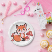 Cute Fox Woodland Animal Party Design  Pappteller (Party)