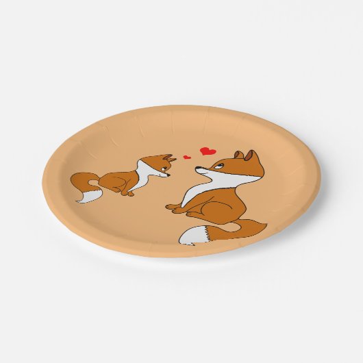 Cute foxes pappteller (Schrägansicht)