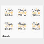 Cute FRAGILE Handle With Care Labels | Aesthetic Runder Aufkleber (Blatt)