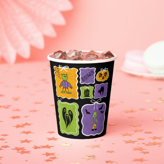 Cute Frankenstein Coquette Halloween Pappbecher (Insitu)