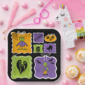 Cute Frankenstein Coquette Halloween  Pappteller (Party)