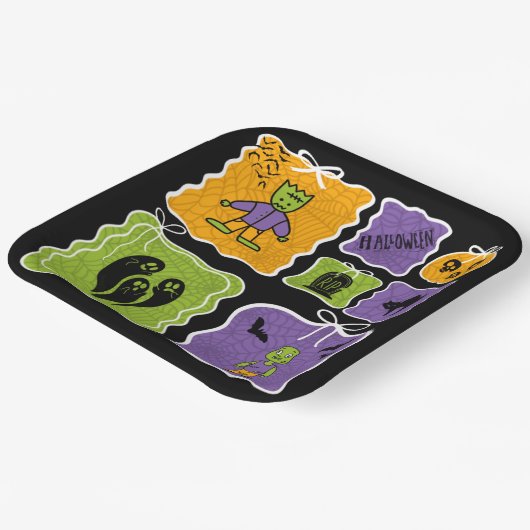 Cute Frankenstein Coquette Halloween  Pappteller (Gewinkelt)