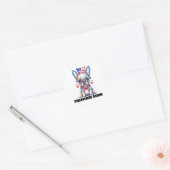 Cute French Bulldog American Flag with Hearts Runder Aufkleber (Umschlag)