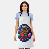 Cute French Bulldog Astronaut Playing Guitar – Fun Schürze (Getragen)