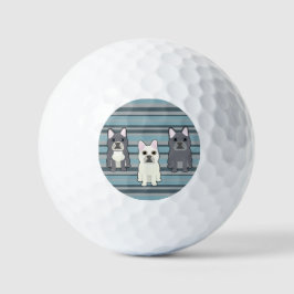 Cute French Bulldog Blue Striped Golfball