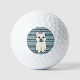 Cute French Bulldog Blue Striped Golfball