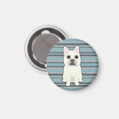 Cute French Bulldog Blue Striped Magnet (Vorderseite/Rückseite)